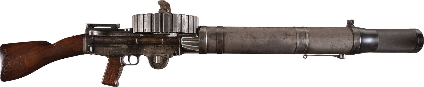Figure 5 — The Savage-built US Model 1917 ground gun in .30-06, with radiator casing, butt and pan. This example is NFA-registered and was sold at auction as a transferable machine gun. Photograph: Rock Islan…