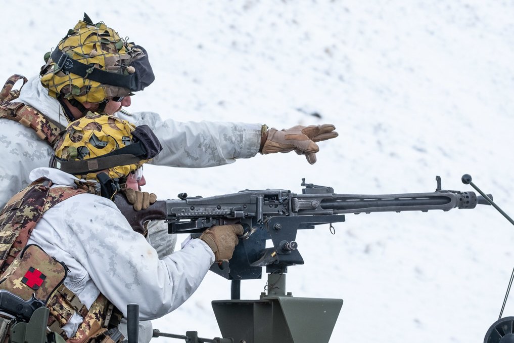 Figure 4 — Alpini of the Italian Army's 2nd Alpini Regiment firing an MG 42/59 from a VTLM Lince vehicle during a training exercise at Valloire, France, in 2022. Photograph: Italian Army (Esercito Italiano), …