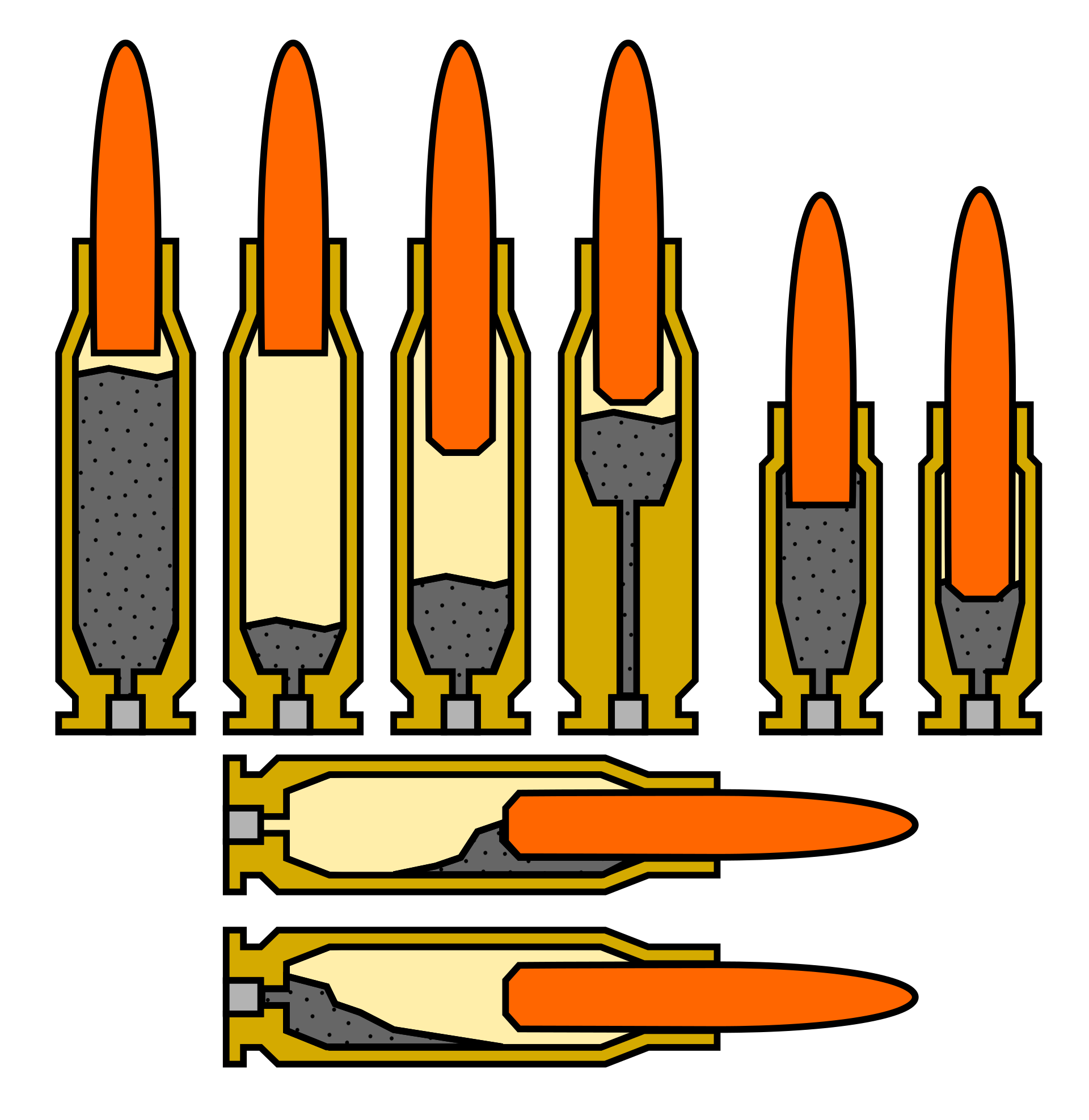 Figure 6 — The problem subsonic ammunition sets, drawn out. A heavy bullet at low velocity needs case volume it does not have and barrel length it does not need; the .300 Blackout answer is a short case and a…
