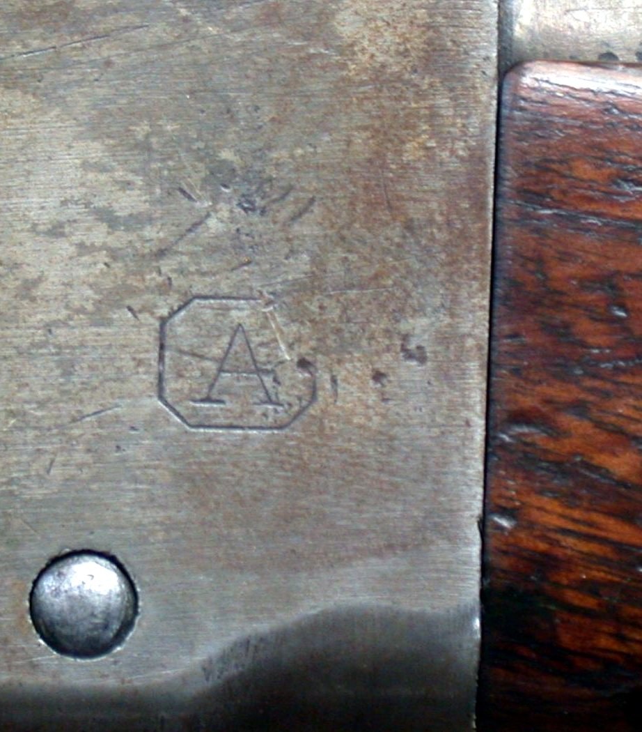 Figure 4 — The marking on the receiver of a Sharps-Borchardt rifle. The rifles are marked "BORCHARDT PATENT", the first place Borchardt's name appeared on an arm.