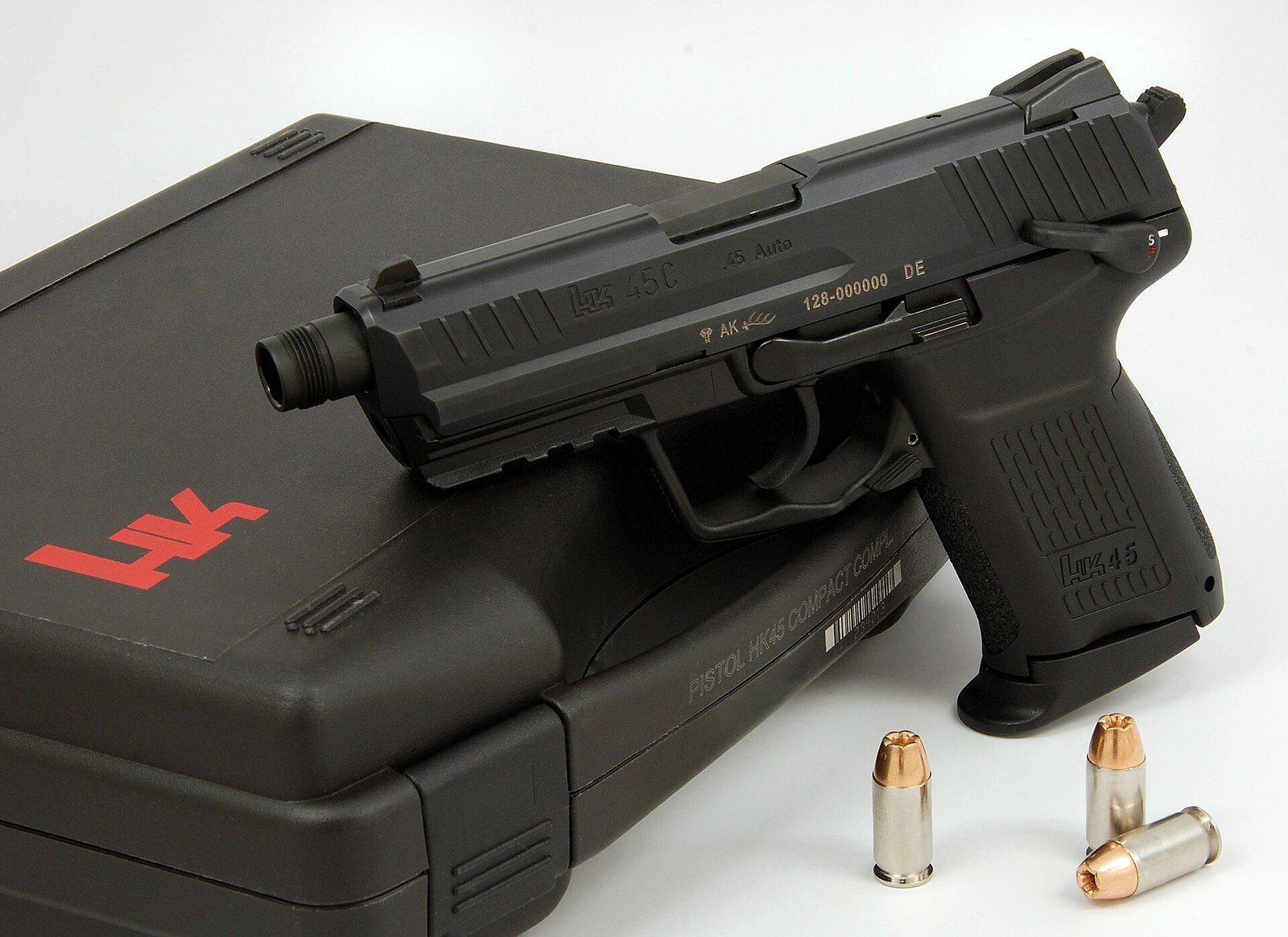 Figure 8 — An HK45 Compact with a threaded barrel, the family from which the Navy's Mk 24 Mod 0 came by the trade press's account. It has a 1913 rail on the dust cover, unlike the Mk 23.