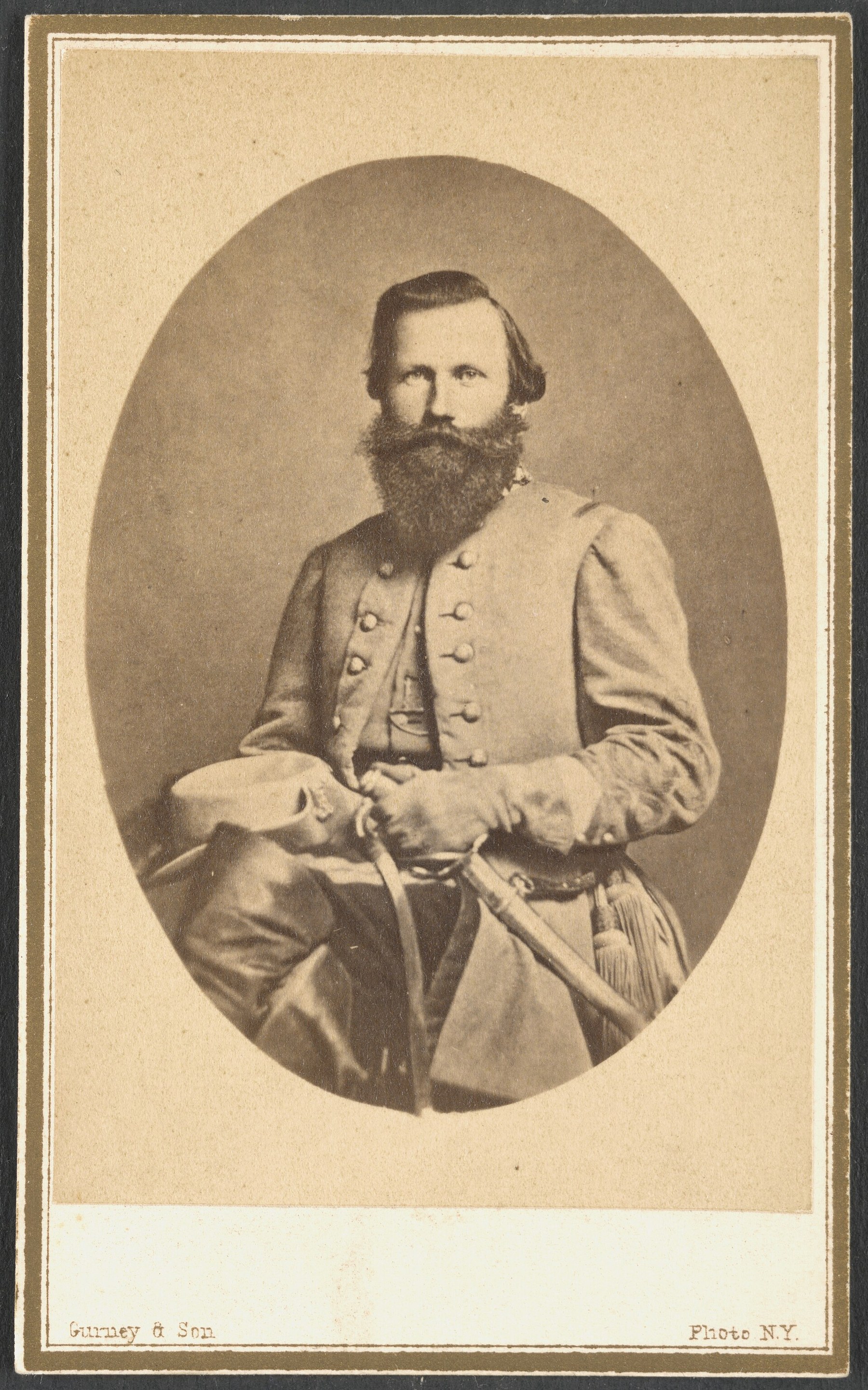 Figure 12 — Major General J.E.B. Stuart, the officer most closely associated with the LeMat. Adams records his gun as serial number 115. Public domain.