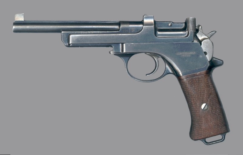 Figure 2 — A Steyr-made M1901, left side, with "WAFFENFABRIK STEYR" on the lock cover. Photograph: Wesley Terrell, CC BY-SA 3.0, via Wikimedia Commons.