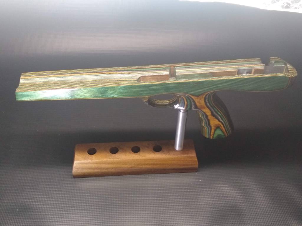 Figure 3 — The same pattern from above, showing the barrel channel and the action inlet. The wide, flat forend is what distinguishes a stock built for shooting off a rest from the original's slim moulded one.…