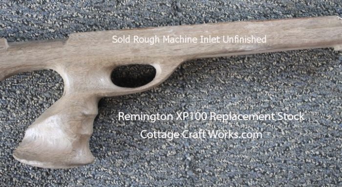 Figure 5 — A replacement XP-100 stock sold as a rough-inlet unfinished blank. Photo: Cottage Craft Works, "Remington XP-100 Pistol Style Replacement Stock."