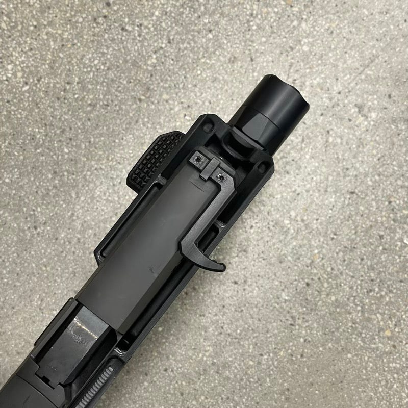 Figure 3 — The RipStik fitted to a P320 slide in a Raider chassis, from Tactical Development's product page: the right-side, blackout-sight version. Which side and which sight option are on the pistol documen…