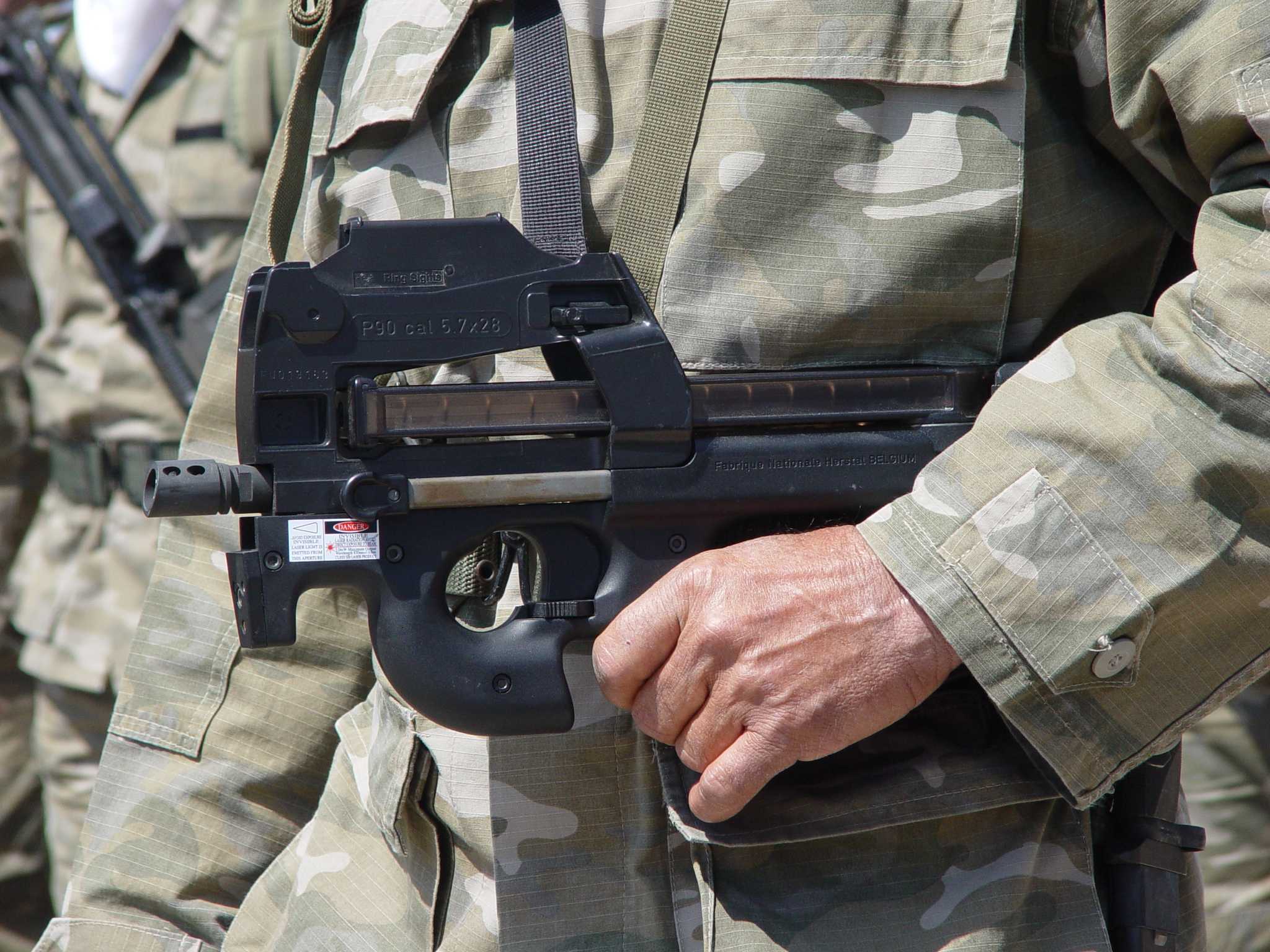 Figure 8 — Cypriot National Guard special forces on parade with P90s. Cyprus bought 350 weapons in 2000, which is a large order by the standards of this list.