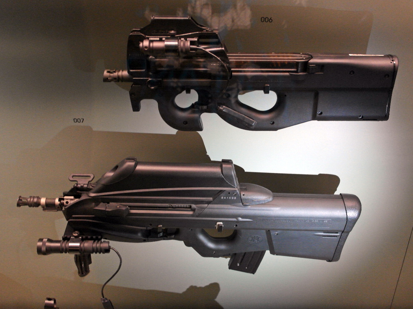 Figure 11 — A P90 in a museum display at the Grand Curtius, Liège — appropriately, a few miles from where it was designed and built.