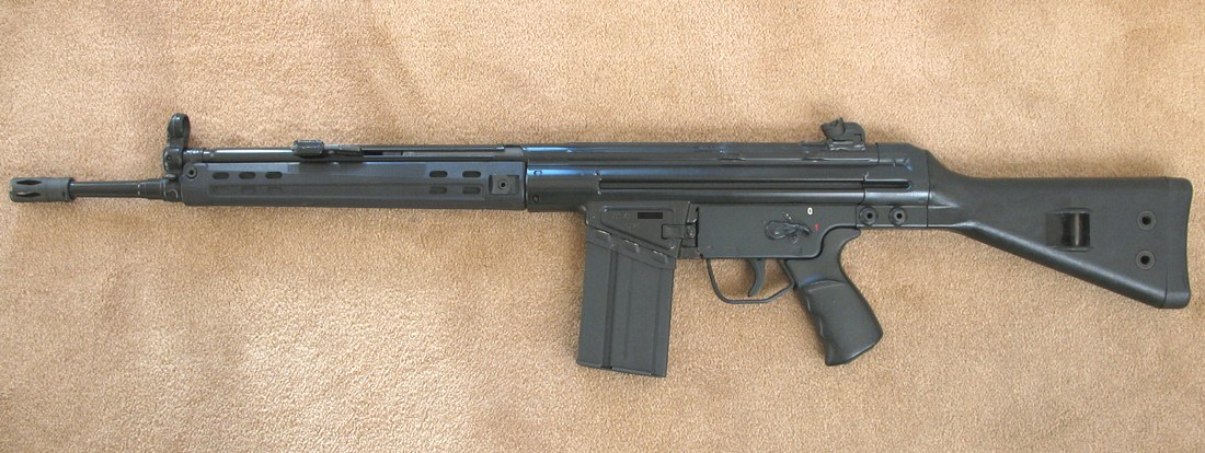 Figure 12 — The HK41, left side: the plain civilian G3 with fixed stock and slim handguard.