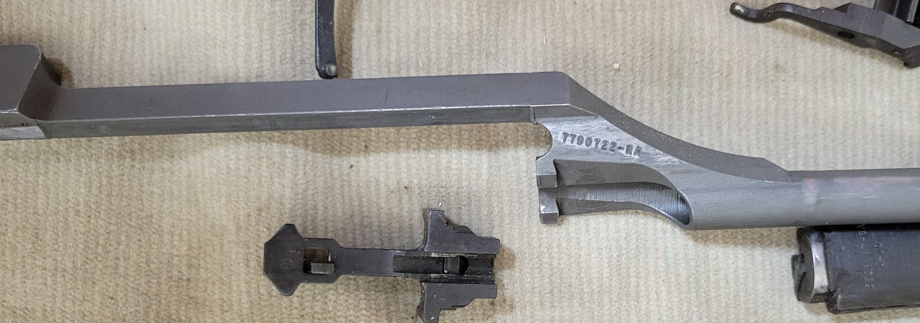 Figure 9 — The operating rod out of the rifle, marked 7790722-RA.