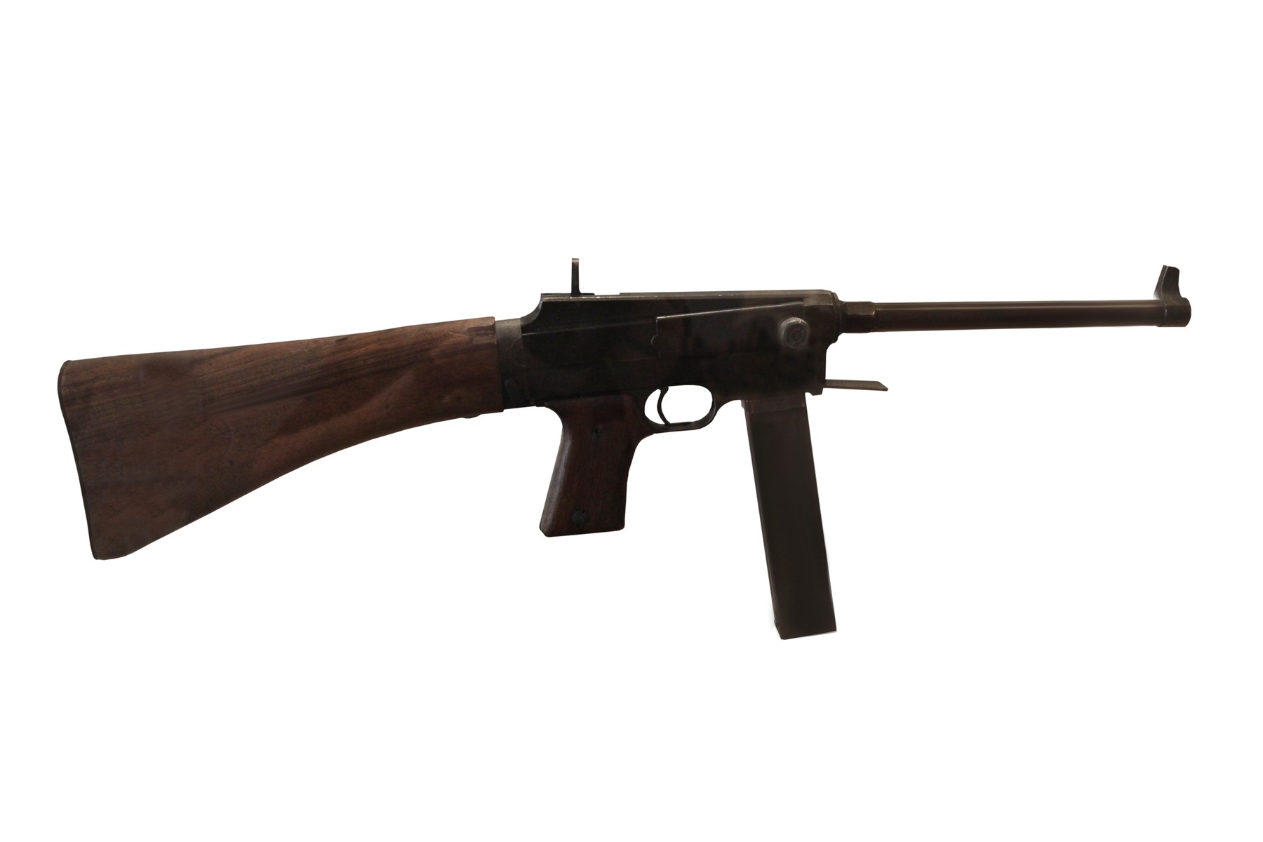 Figure 4 — The MAS 38 submachine gun in 7.65 mm Longue. Rama, CC BY-SA 3.0 FR, via Wikimedia Commons.