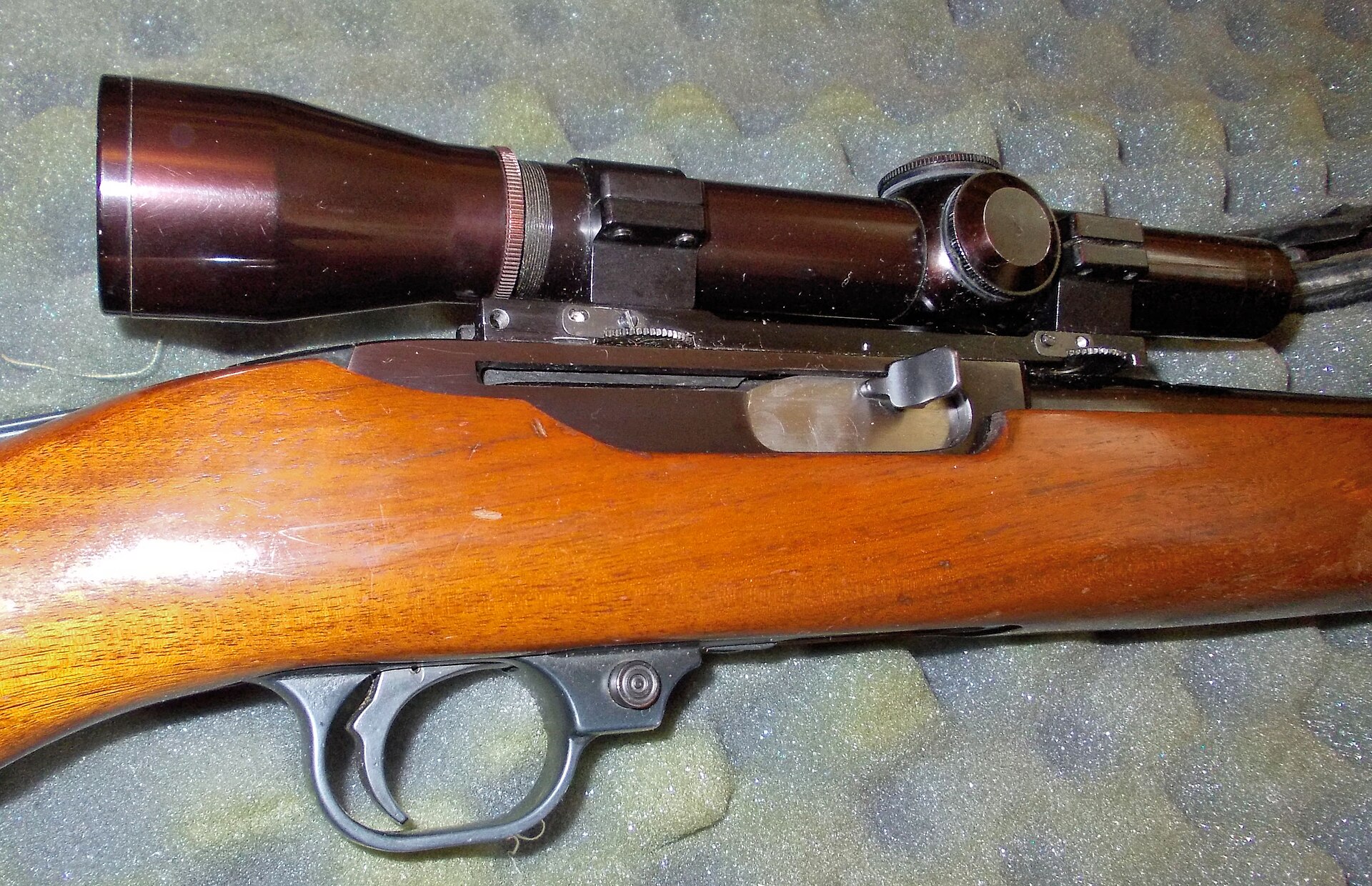Figure 3 — The receiver of the Deerstalker, marked RUGER DEERSTALKER .44 MAGNUM CAL. Its receiver was machined from billet. Kuleck argues that the cost and complexity of machining this receiver is what pushed…