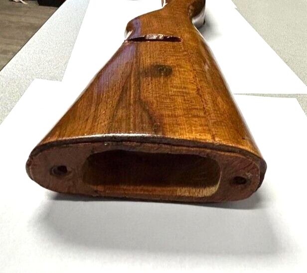 Figure 6 — The Albanian buttstock: two compartments, two holes in the buttplate. Every other SKS has one trap.