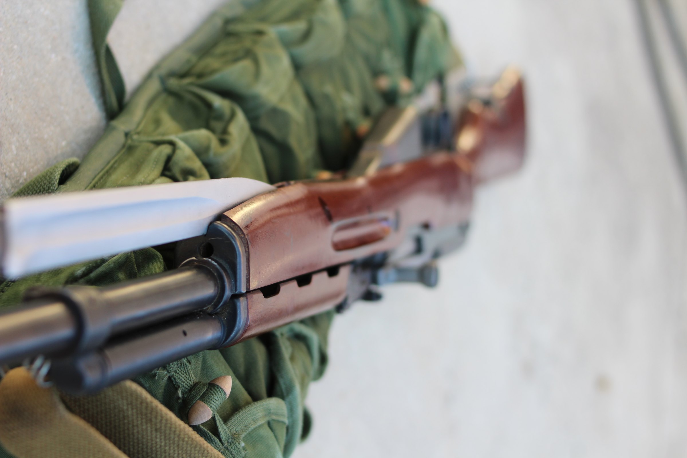 Figure 4 — A Chinese Type 56 with the early blade bayonet extended. The blade is the Soviet pattern; Chinese production moved to the spike from about 1964.