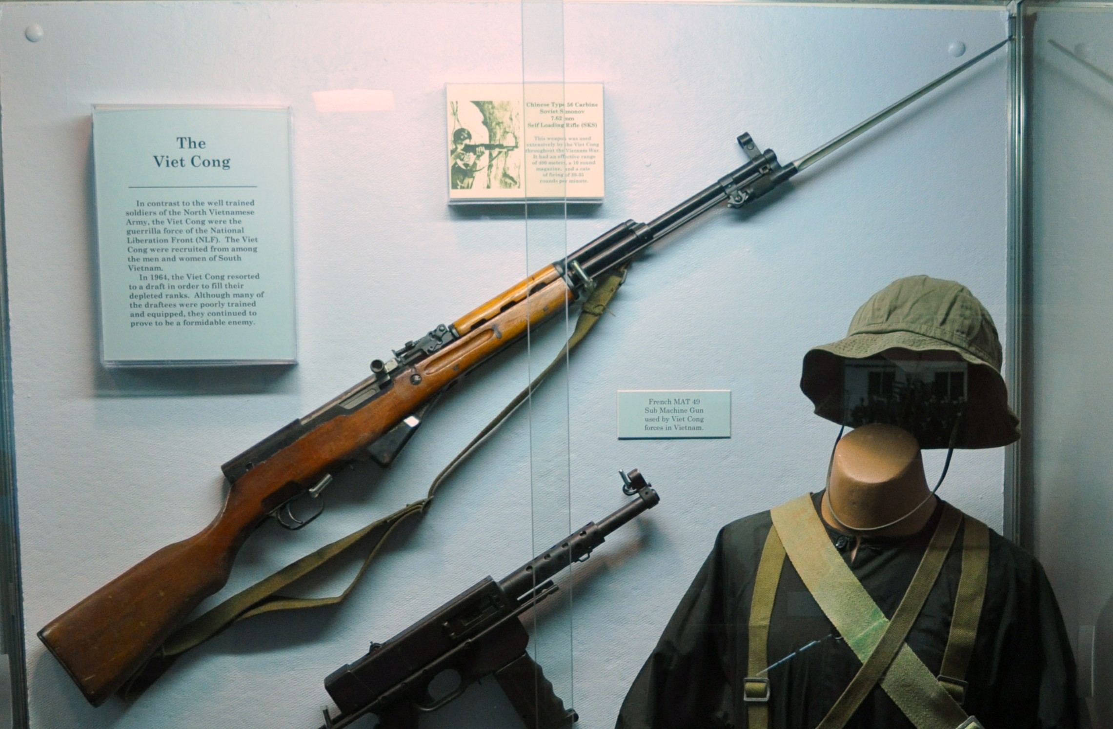 Figure 6 — A captured Type 56 SKS in a museum display on the Viet Cong.