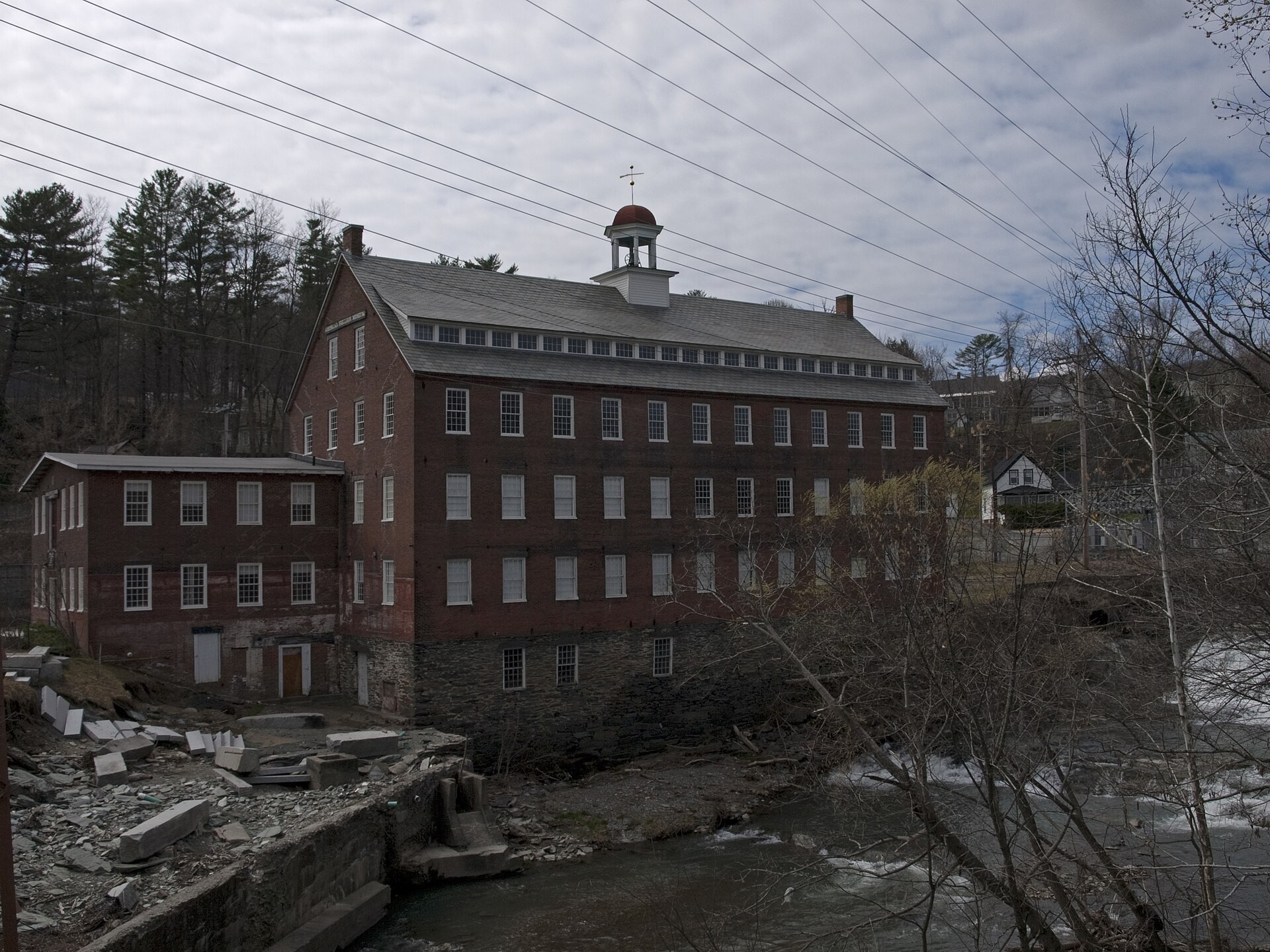 Figure 4 — The Robbins & Lawrence Armory at Windsor, Vermont, photographed in 2012. The Jennings rifles were made here between about 1849 and 1852, and this is where Horace Smith, Daniel Wesson and B. Tyler H…