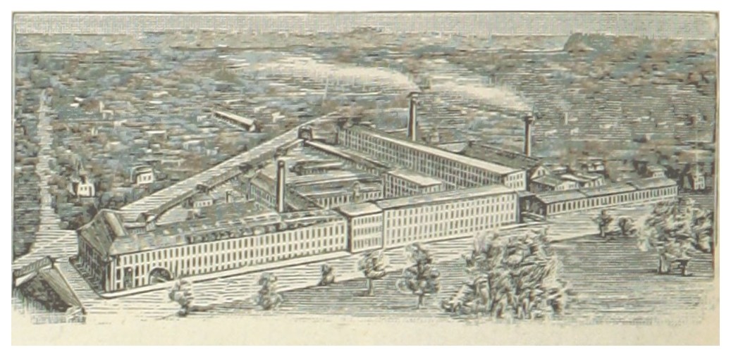 Figure 21 — The Winchester Repeating Arms Company's works at New Haven, from an 1891 atlas of Connecticut. The company that took Oliver Winchester's name grew from the assets of the Volcanic Repeating Arms Com…