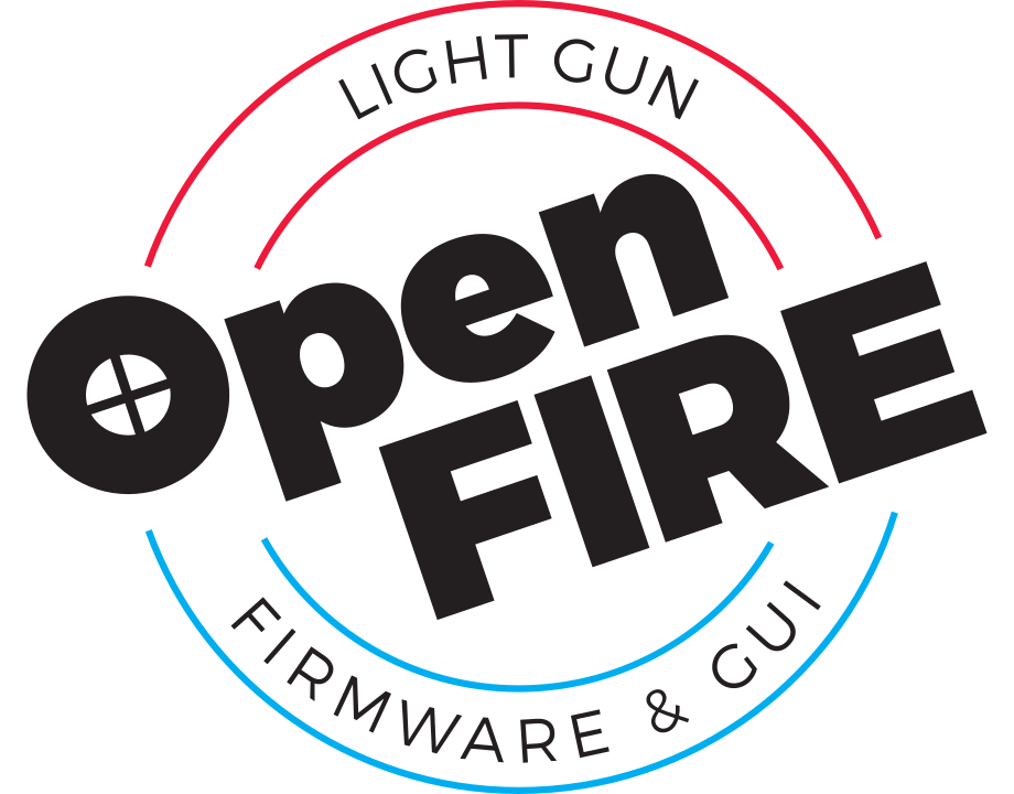 Figure 2 — The OpenFIRE logo as published in the firmware repository's README. The full name is the Open Four Infra-Red Emitter light gun system; the project's own banner spells it "Infa-Red". Image: TeamOpen…