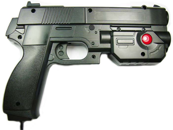 Figure 11 — Ultimarc's AimTrak light gun. The recoil version takes its solenoid power through the same harness as its USB connection, from a separate brick that Ultimarc does not supply. Photo: Ultimarc.