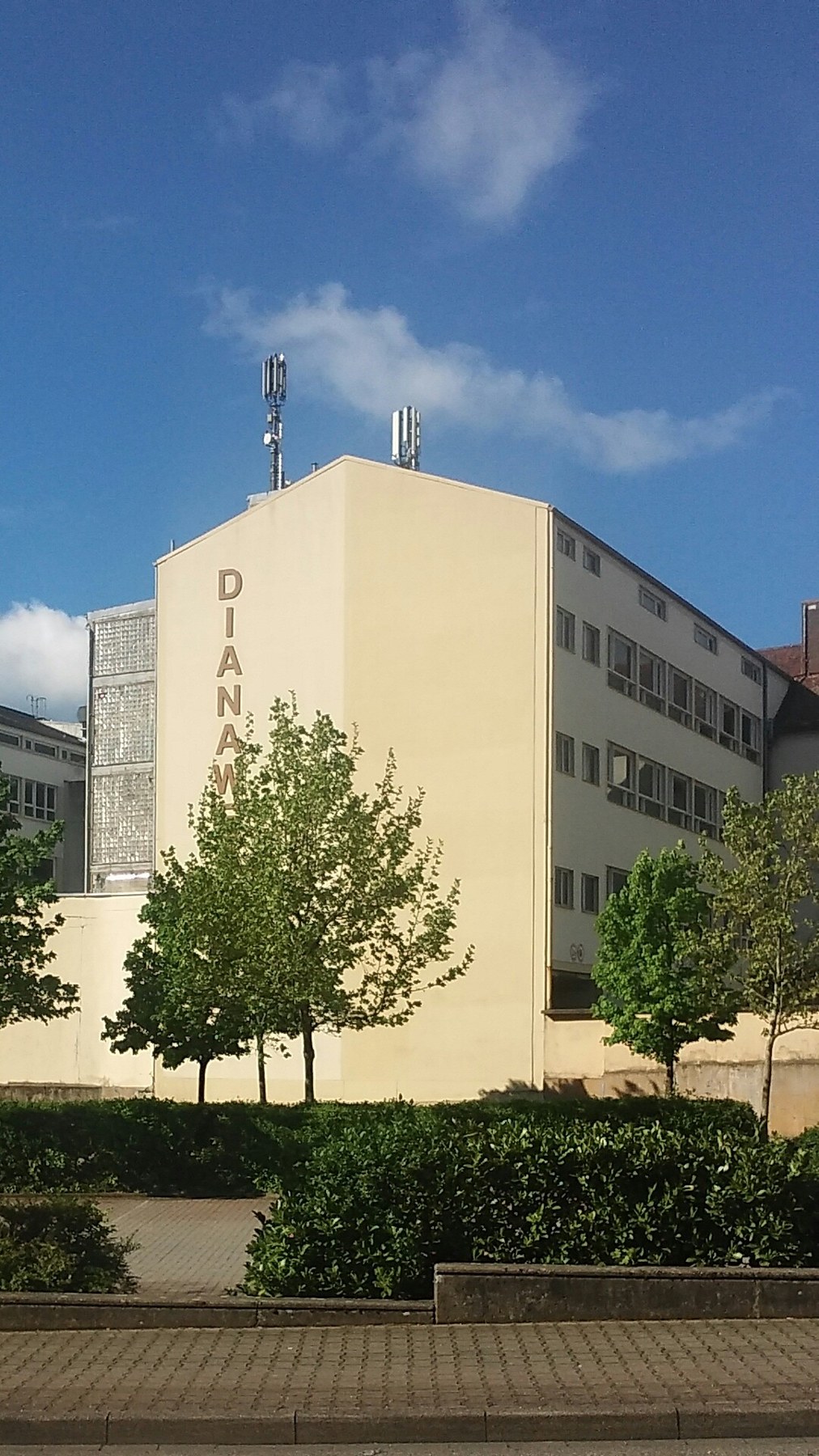 Figure 2 — The Diana works on Karlstraße in Rastatt, the company's home from 1890, photographed in April 2019, four years after production there ended. The name is still on the building.