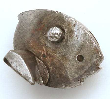 Figure 10 — The tumbler of the Beeman rifle, showing the half-cock notch with its lip broken away, which Cowan found and Beeman connects with the accidental discharge at Brunot's Island in August 1803. Photogr…