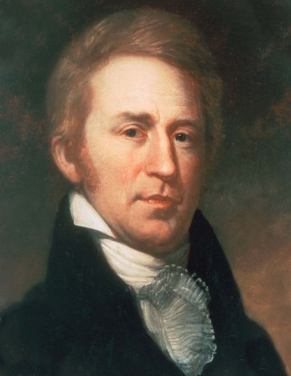 Figure 7 — William Clark (1770–1838), painted by Charles Willson Peale. Clark records the air gun more often than anyone but Lewis, and once, on 30 October 1804, fired it himself. Public domain, via Wikimedia…
