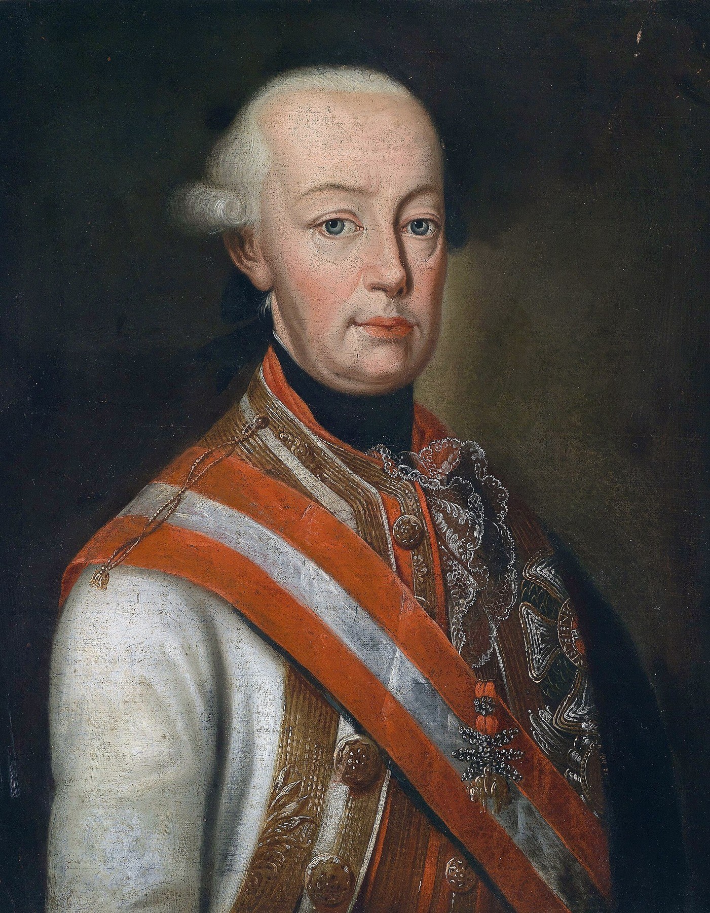 Figure 5 — Emperor Leopold II (1747–1792), whose order of 14 March 1790 withdrew the air rifles from the line infantry and gave them to a Tyrolean sharpshooter corps. Portrait, unknown artist, public domain, …